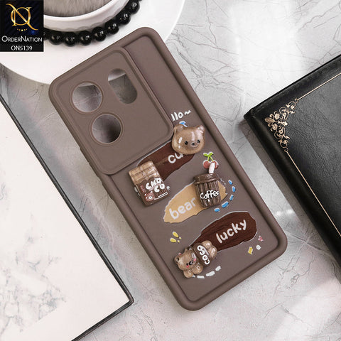 Infinix Zero 30 4G - Brown - Trendy 3D Cute Cartoon And Coffee Chocolate Soft Silicon Shockproof Case With Camera Protection