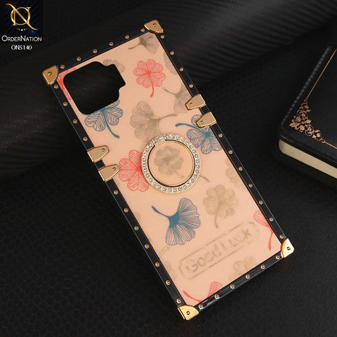 Oppo A93 Cover - Rose Gold - Trendy Style Good Luck Floral Square Trunk Soft Case With Holder
