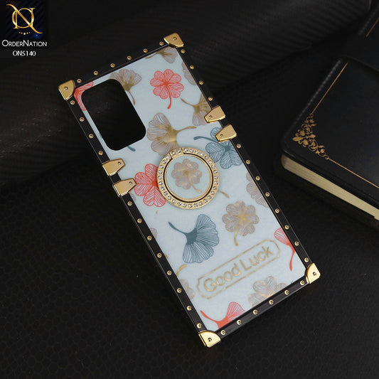 Oppo Reno7 Z 5G Cover - Sky Blue - Trendy Style Good Luck Floral Square Trunk Soft Case With Holder