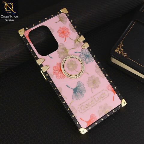 Infinix Hot 30 Play  Cover - Pink - Trendy Style Good Luck Floral Square Trunk Soft Case With Holder