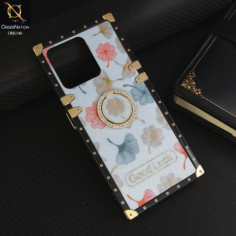 Realme Note 50 Cover - Sky Blue - Trendy Style Good Luck Floral Square Trunk Soft Case With Holder