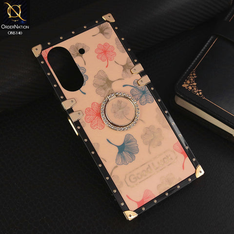 Xiaomi Poco C65 Cover - Rose Gold - Trendy Style Good Luck Floral Square Trunk Soft Case With Holder