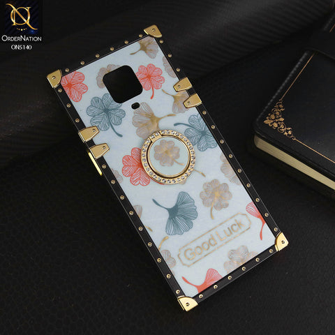 Xiaomi Poco M2 Pro Cover - Sky Blue - Trendy Style Good Luck Floral Square Trunk Soft Case With Holder