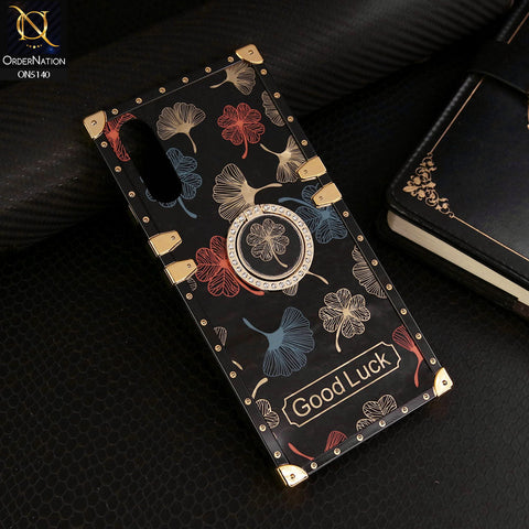 Vivo S1 Cover - Black - Trendy Style Good Luck Floral Square Trunk Soft Case With Holder