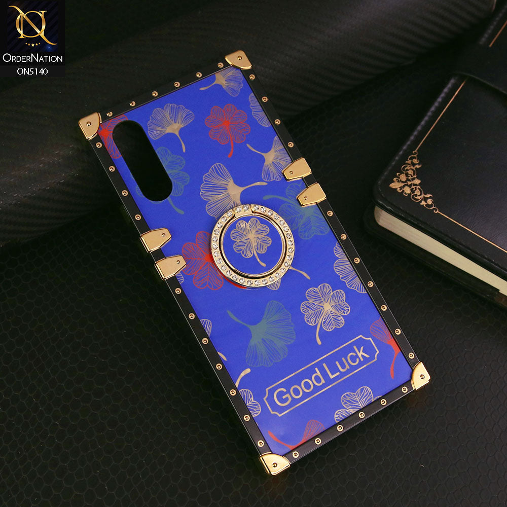 Vivo S1 Cover - Blue - Trendy Style Good Luck Floral Square Trunk Soft Case With Holder
