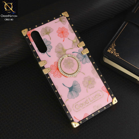 Vivo S1 Cover - Pink - Trendy Style Good Luck Floral Square Trunk Soft Case With Holder