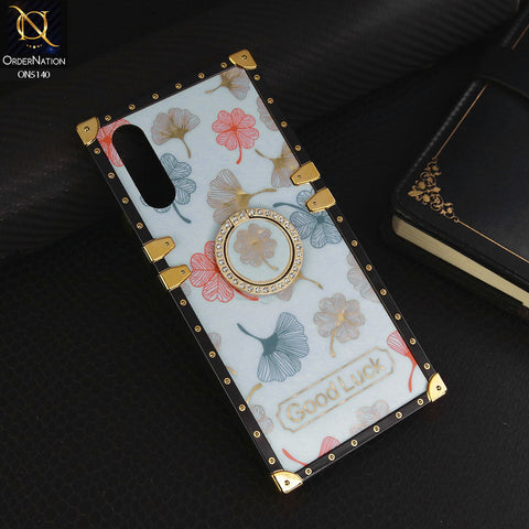 Vivo S1 Cover - Sky Blue - Trendy Style Good Luck Floral Square Trunk Soft Case With Holder