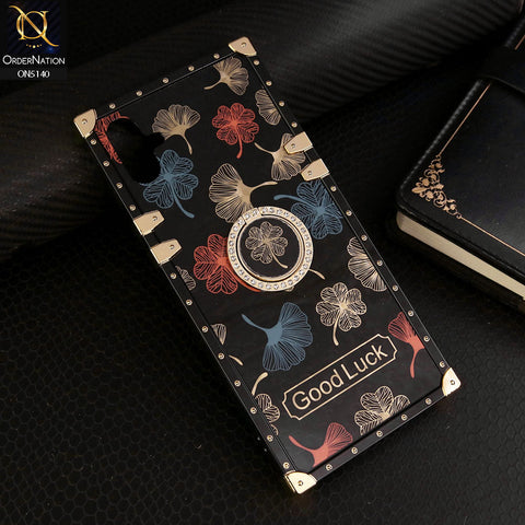 Samsung Galaxy A05 Cover - Black - Trendy Style Good Luck Floral Square Trunk Soft Case With Holder