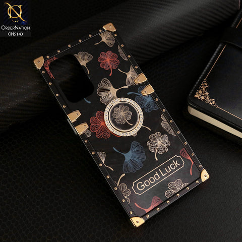 Samsung Galaxy A23 Cover - Black - Trendy Style Good Luck Floral Square Trunk Soft Case With Holder