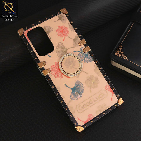 Samsung Galaxy A23 5G Cover - Rose Gold - Trendy Style Good Luck Floral Square Trunk Soft Case With Holder