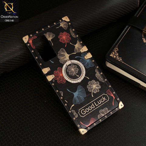 Vivo Y73 Cover - Black - Trendy Style Good Luck Floral Square Trunk Soft Case With Holder