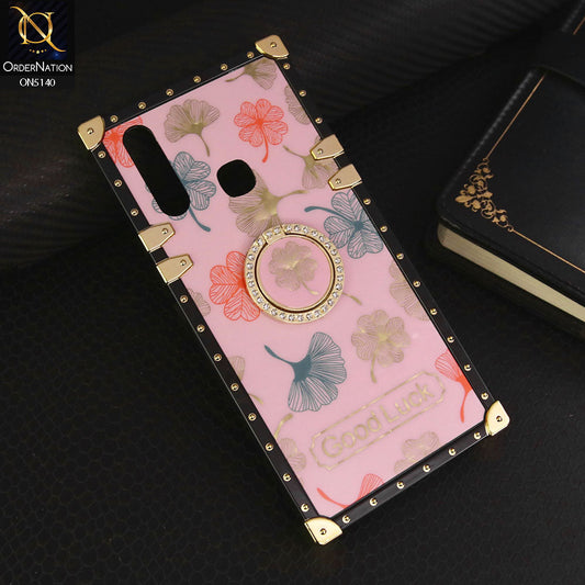 vivo Y11 (2019) Cover - Pink - Trendy Style Good Luck Floral Square Trunk Soft Case With Holder