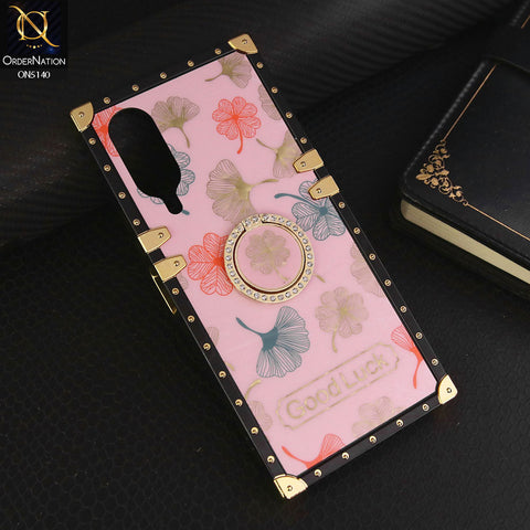 Vivo Y17s Cover - Pink - Trendy Style Good Luck Floral Square Trunk Soft Case With Holder