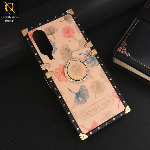 Vivo Y17s Cover - Rose Gold - Trendy Style Good Luck Floral Square Trunk Soft Case With Holder