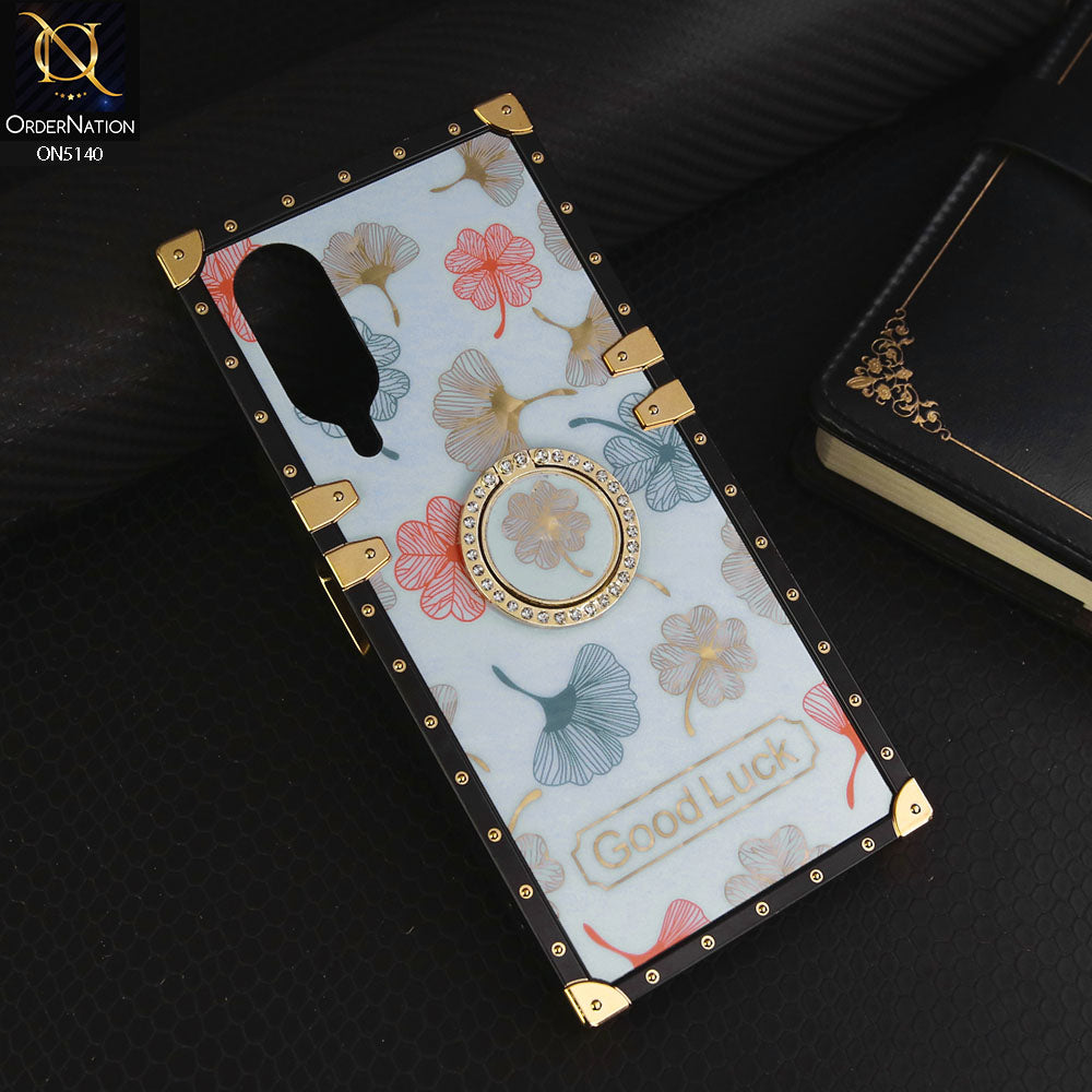 Vivo Y17s Cover - Sky Blue - Trendy Style Good Luck Floral Square Trunk Soft Case With Holder