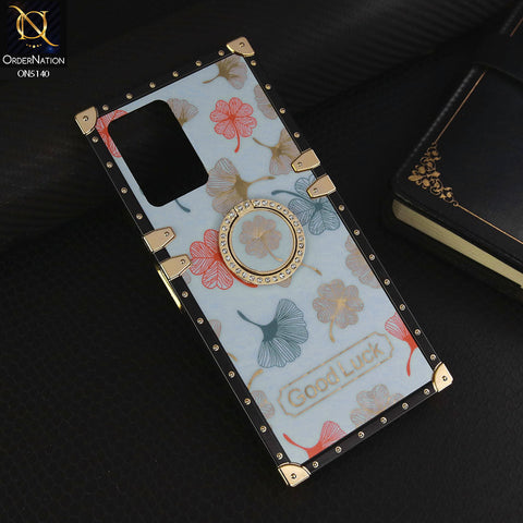 Vivo Y21s Cover - Sky Blue - Trendy Style Good Luck Floral Square Trunk Soft Case With Holder