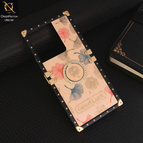 Vivo Y27s Cover - Rose Gold - Trendy Style Good Luck Floral Square Trunk Soft Case With Holder