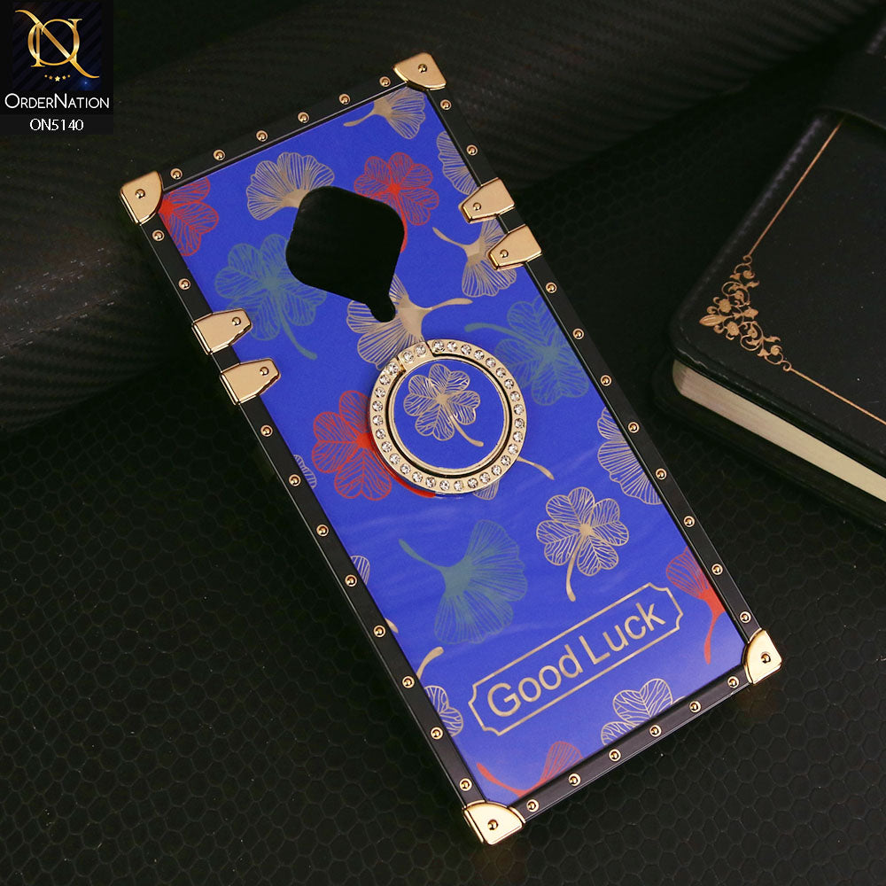 Vivo S1 Pro Cover - Blue - Trendy Style Good Luck Floral Square Trunk Soft Case With Holder