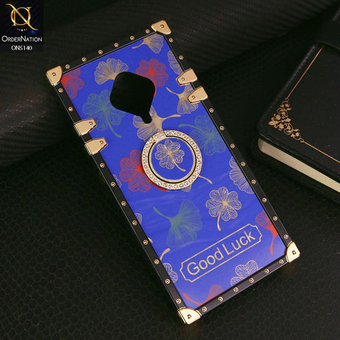 Vivo S1 Pro Cover - Blue - Trendy Style Good Luck Floral Square Trunk Soft Case With Holder