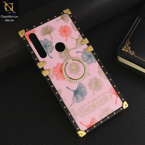 Honor 9X Cover - Pink - Trendy Style Good Luck Floral Square Trunk Soft Case With Holder