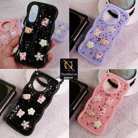 Tecno Camon 30 Cover - Lilac - Cute Cartoon Glitrty Helix Soft Borders Candy Colors Soft Protective Case (Glitter Does Not Move )