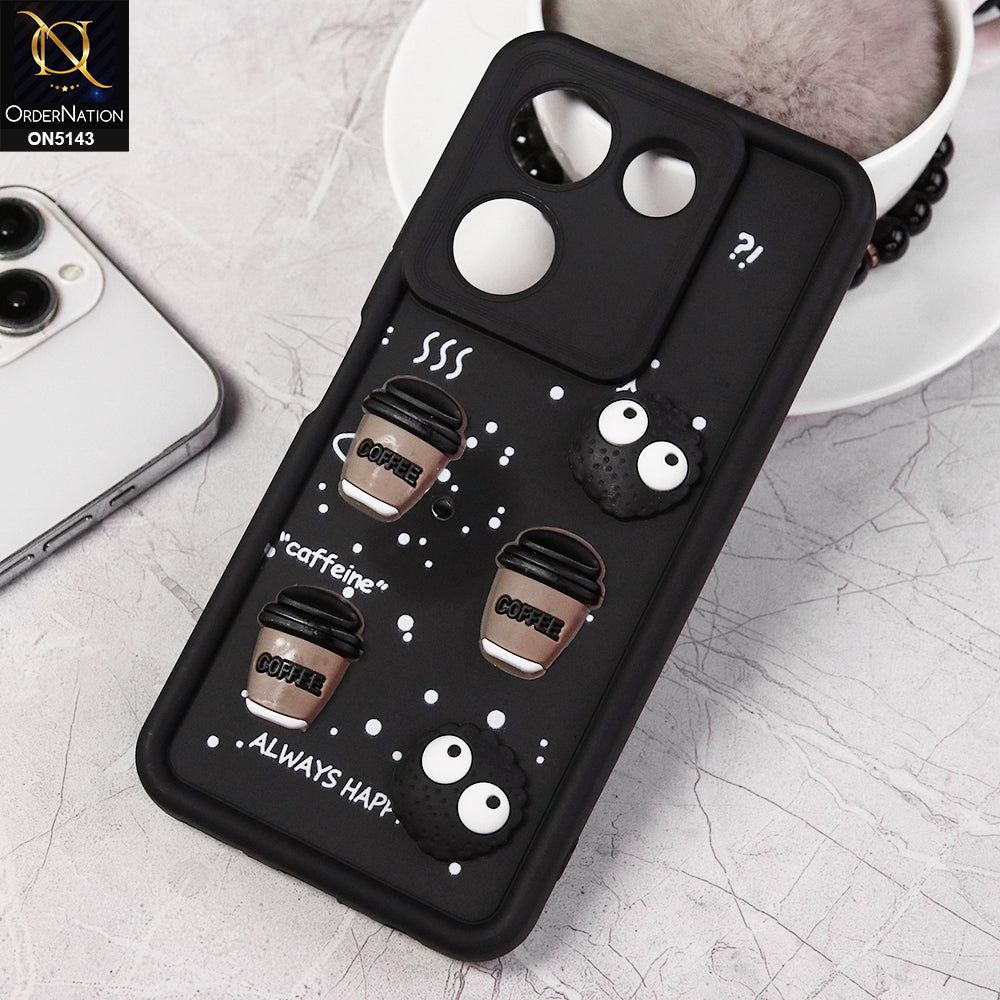 Tecno Camon 20 Cover - Design 1 - Cute 3D Coffee Chocolate Soft Silicon Case With Camera Protection