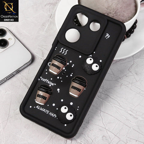 Tecno Camon 20 Cover - Design 1 - Cute 3D Coffee Chocolate Soft Silicon Case With Camera Protection