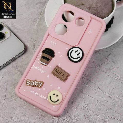 Tecno Camon 20 Cover - Design 2 - Cute 3D Coffee Chocolate Soft Silicon Case With Camera Protection