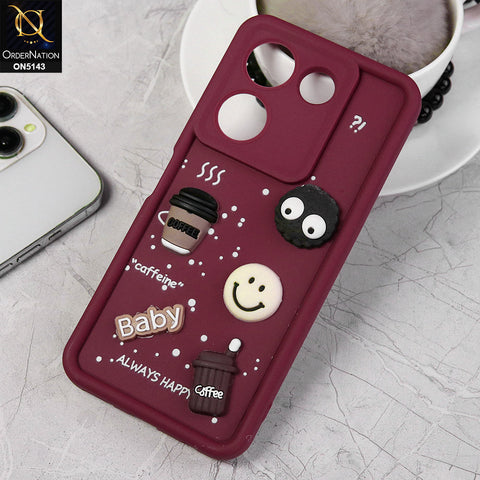 Tecno Camon 20 Cover - Design 3 - Cute 3D Coffee Chocolate Soft Silicon Case With Camera Protection