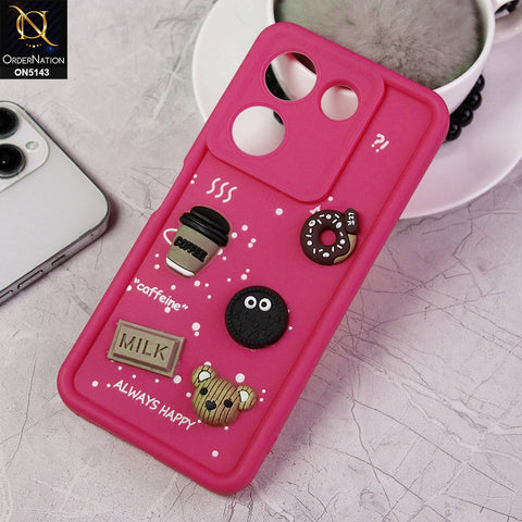 Tecno Camon 20 Cover - Design 4 - Cute 3D Coffee Chocolate Soft Silicon Case With Camera Protection