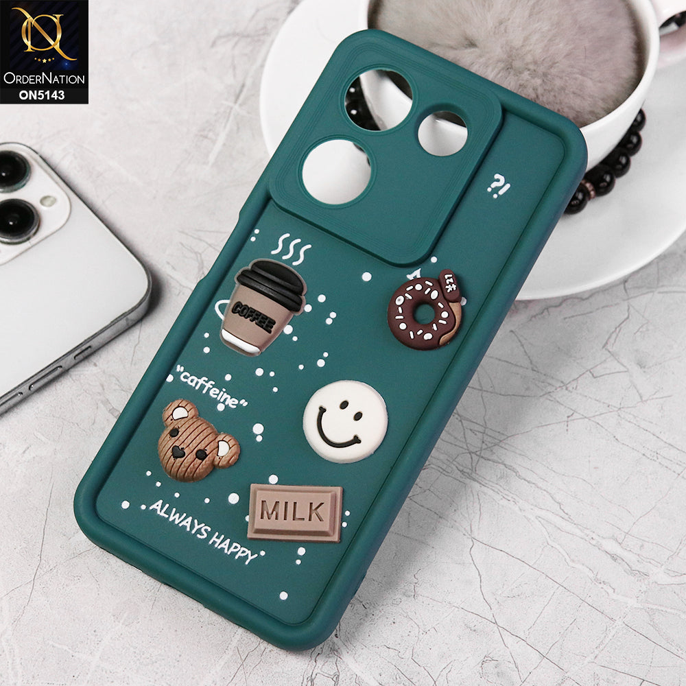 Tecno Camon 20 Cover - Design 5 - Cute 3D Coffee Chocolate Soft Silicon Case With Camera Protection