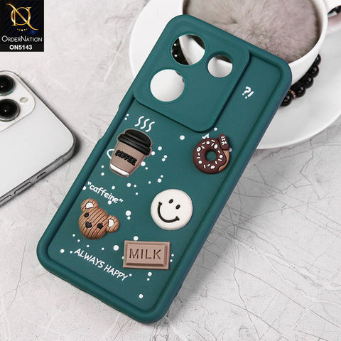 Tecno Camon 20 Cover - Design 5 - Cute 3D Coffee Chocolate Soft Silicon Case With Camera Protection