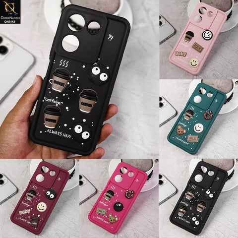 Tecno Camon 20 Cover - Design 3 - Cute 3D Coffee Chocolate Soft Silicon Case With Camera Protection