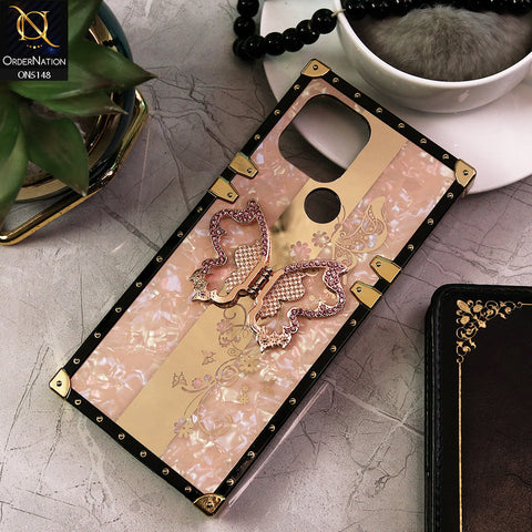 Xiaomi Redmi A1 Plus Cover - Rose Gold -  Luxury Shiny Rhinestone Butterfly Electroplated Square Trunk Soft Case