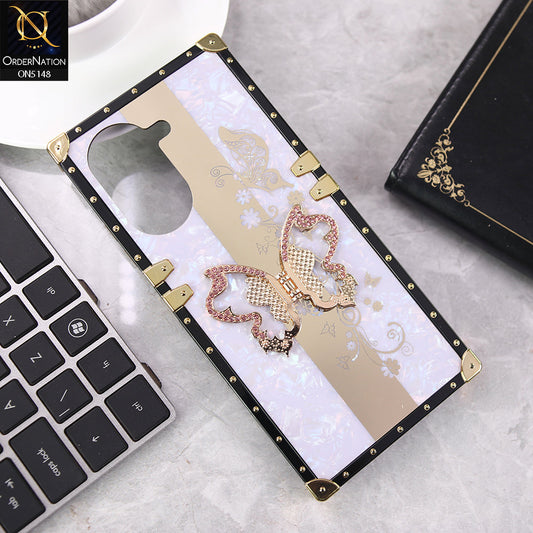 Xiaomi Redmi A5 4G Cover - Purple - Luxury Shiny Rhinestone Butterfly Electroplated Square Trunk Soft Case
