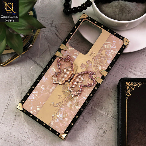 Vivo Y53t Cover - Rose Gold -  Luxury Shiny Rhinestone Butterfly Electroplated Square Trunk Soft Case