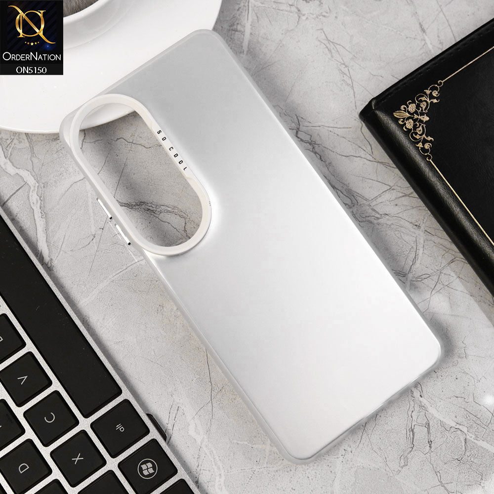 Oppo A60 Cover - Silver - New Matte Color Gradient Shine Series Soft Borders Protective Case