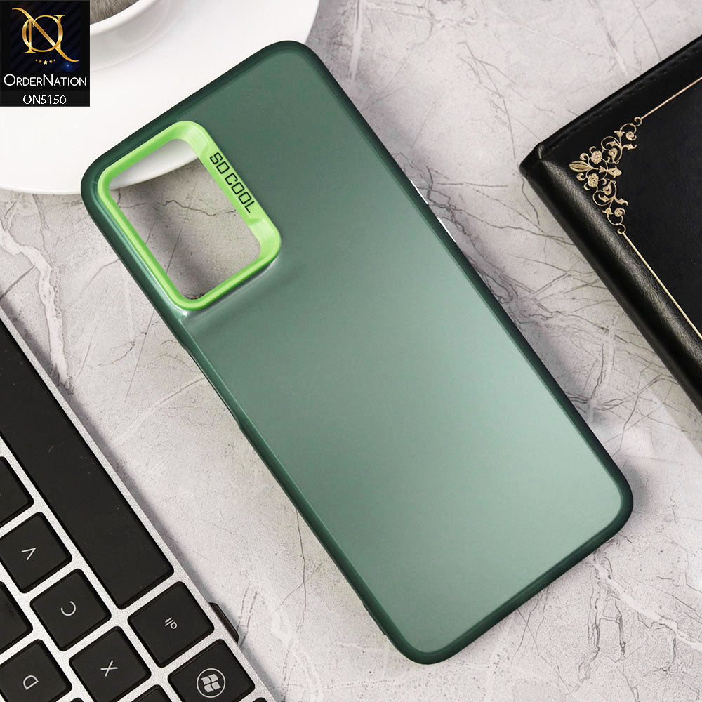 Oppo A36 Cover - Green - New Matte Color Gradient Shine Series Soft Borders Protective Case