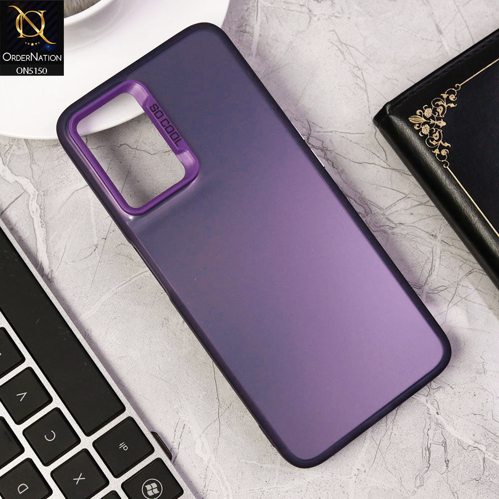 Oppo A36 Cover - Purple - New Matte Color Gradient Shine Series Soft Borders Protective Case