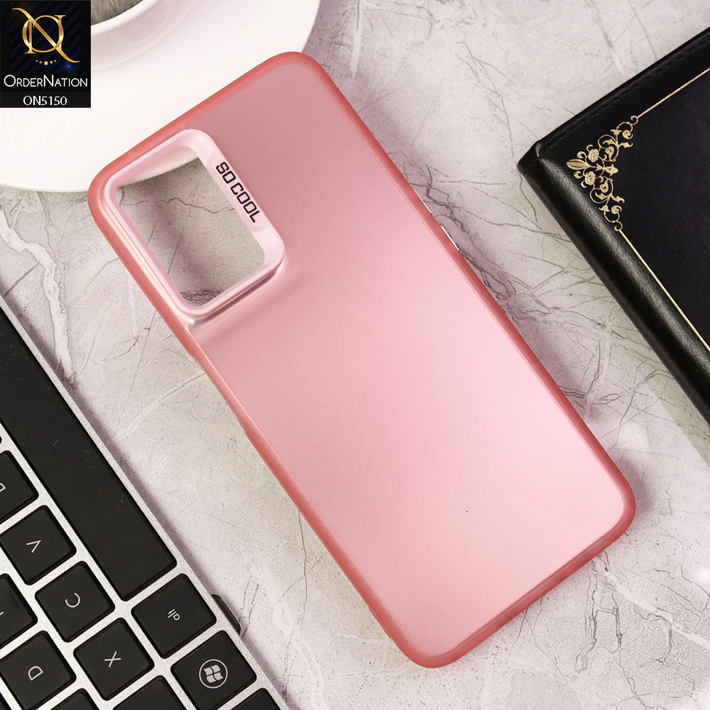 Oppo K10 Cover - Rose Gold - New Matte Color Gradient Shine Series Soft Borders Protective Case