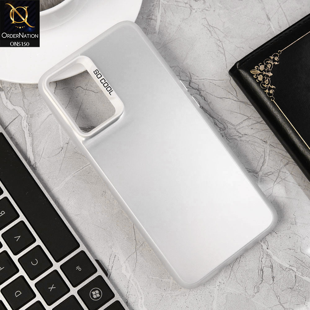 Oppo A76 Cover - Silver - New Matte Color Gradient Shine Series Soft Borders Protective Case