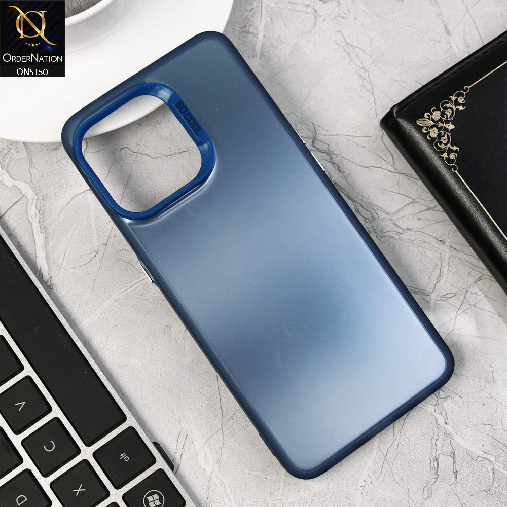 Oppo F19 Pro Cover - Blue - New Matte Color Gradient Shine Series Soft Borders Protective Case