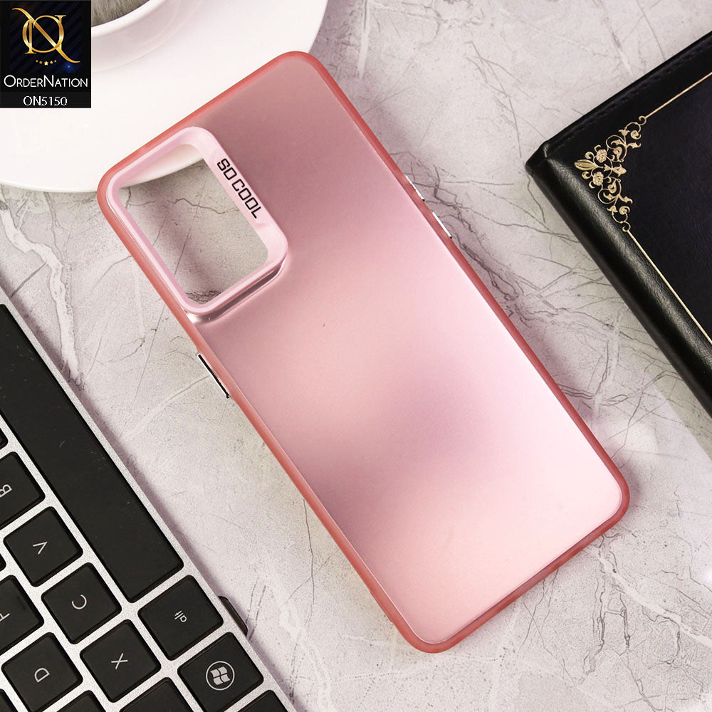 Oppo Reno 7 Lite Cover - Rose Gold - New Matte Color Gradient Shine Series Soft Borders Protective Case