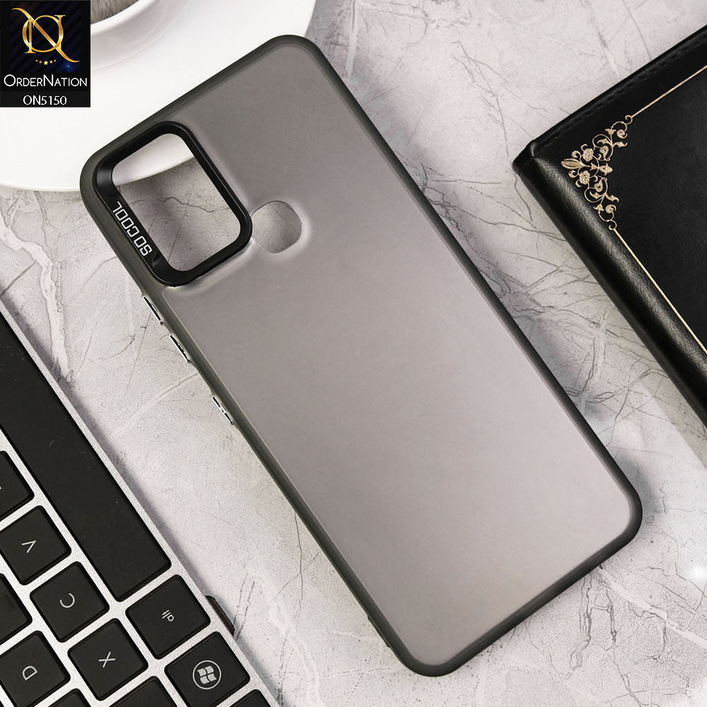 Infinix Hot 10 Cover - Black - New Matte Color Gradient Shine Series Soft Borders Protective Case