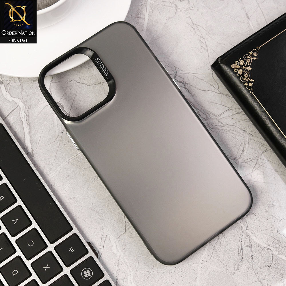 iPhone 12 Pro Max Cover - Black - New Matte Color Gradient Shine Series Soft Borders Protective Case