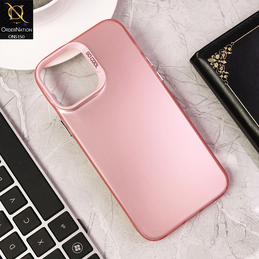 iPhone 15 Pro Max Cover - Rose Gold - New Matte Color Gradient Shine Series Soft Borders Protective Case