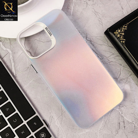 iPhone 15 Pro Max Cover - White - New Matte Color Gradient Shine Series Soft Borders Protective Case
