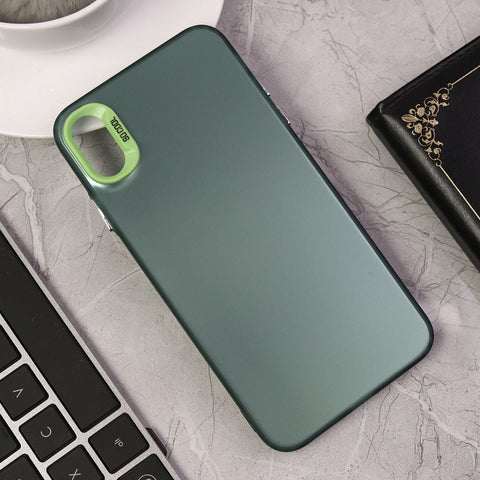 iPhone XS Max Cover - Green - New Matte Color Gradient Shine Series Soft Borders Protective Case