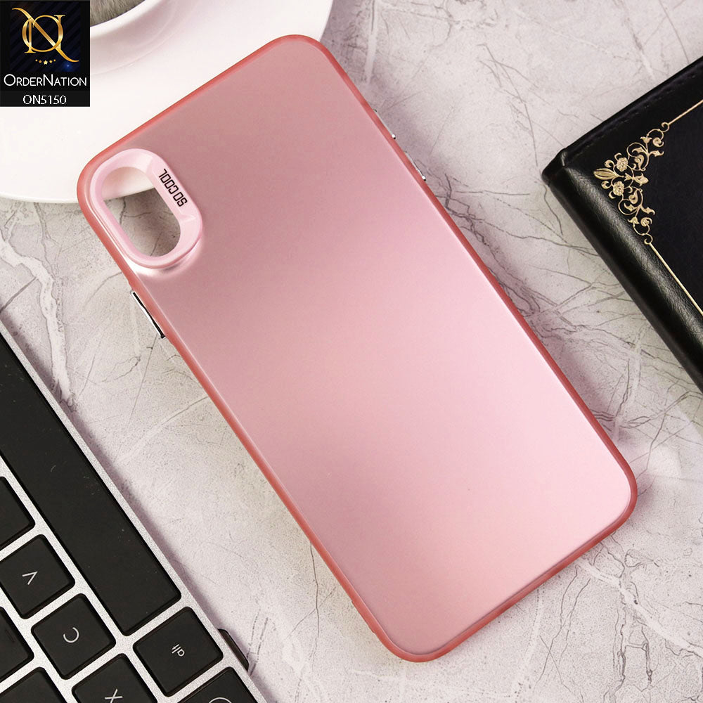 iPhone XS Max Cover - Rose Gold - New Matte Color Gradient Shine Series Soft Borders Protective Case