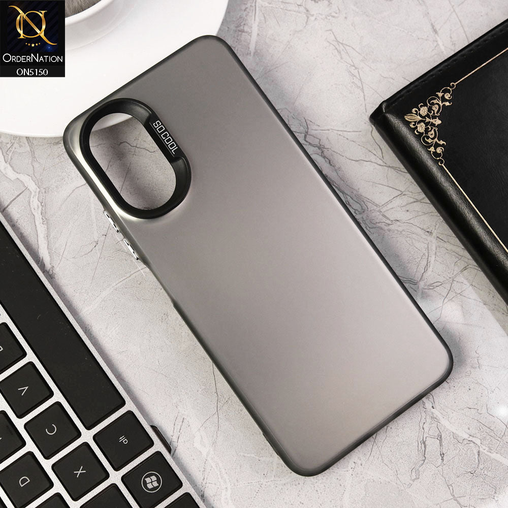 Oppo A38 Cover - Black - New Matte Color Gradient Shine Series Soft Borders Protective Case